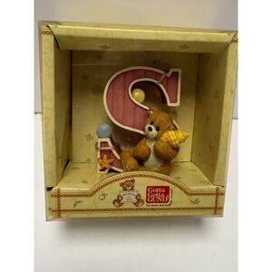 Vintage Gund Thinking Of You Letter S Teddy Bear Display Figurine 1998